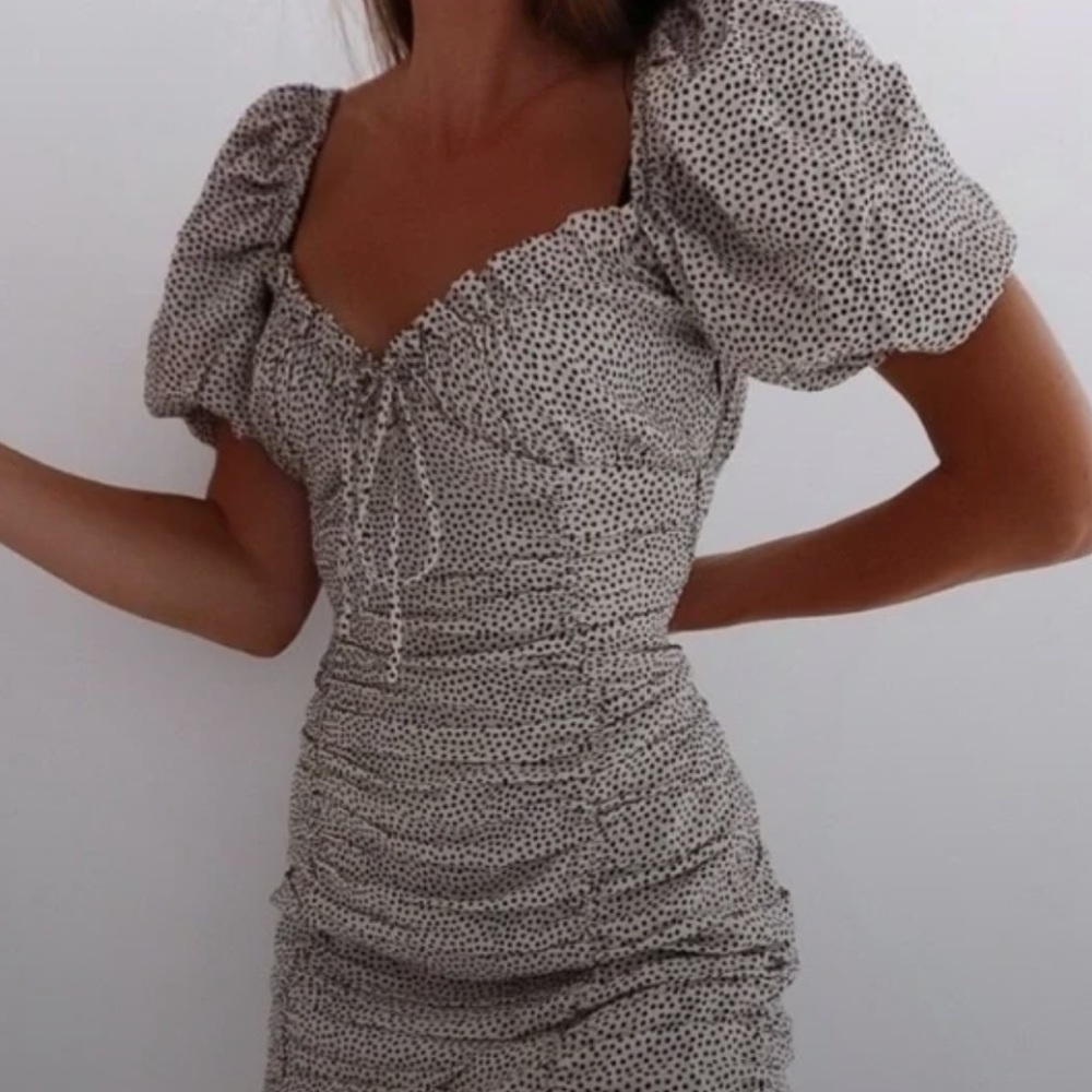 Zara Fitted Polka Dot Mini Dress